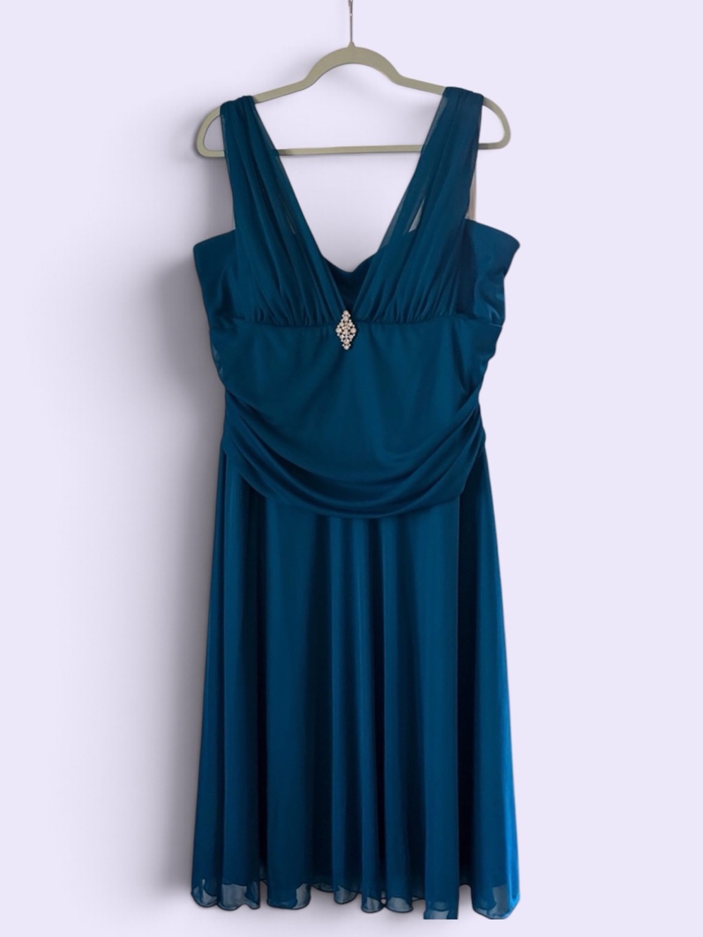 NEW Evening Dress with Embellished Waist in Teal
